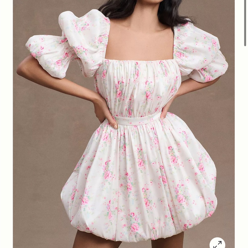Maison Amory Romance Galore Floral Bubble Mini Dress Small